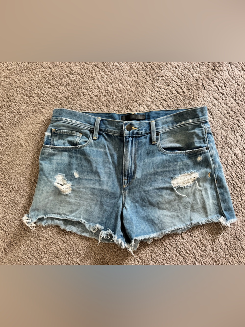 Distressed Light Blue Denim Women's Shorts